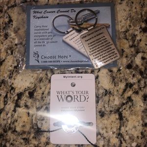 NWT ❣️Cancer Inspiration Keychain and MyIntent Hope Bracelet Unisex Gift